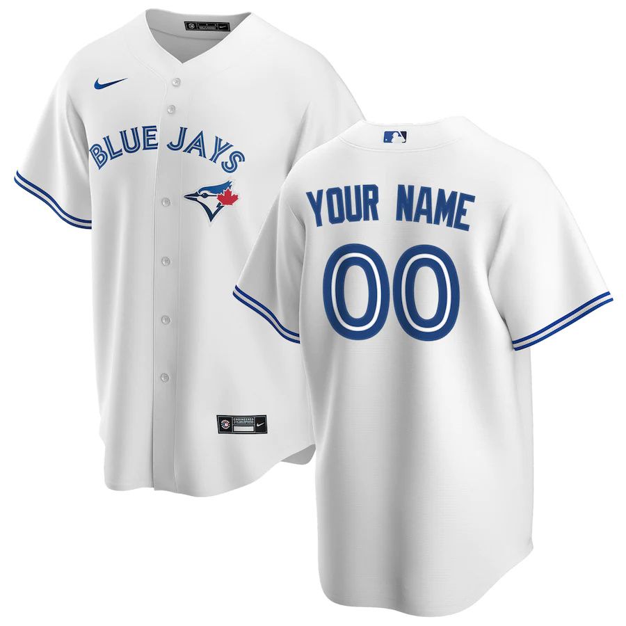 Mens Toronto Blue Jays Nike White Home Replica Custom MLB Jerseys->customized mlb jersey->Custom Jersey